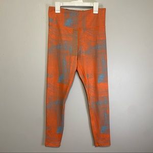 Zyia Leggings Orange Women's Medium Light N Tight Blue Geometric Abstract Active